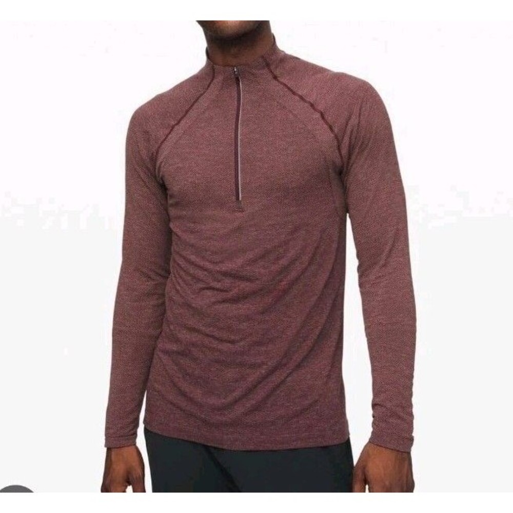 LULULEMON Mens METAL VENT TECH 1/2 ZIP 2.0 RED DUST ARCTIC PLUM PULLOVER XXl